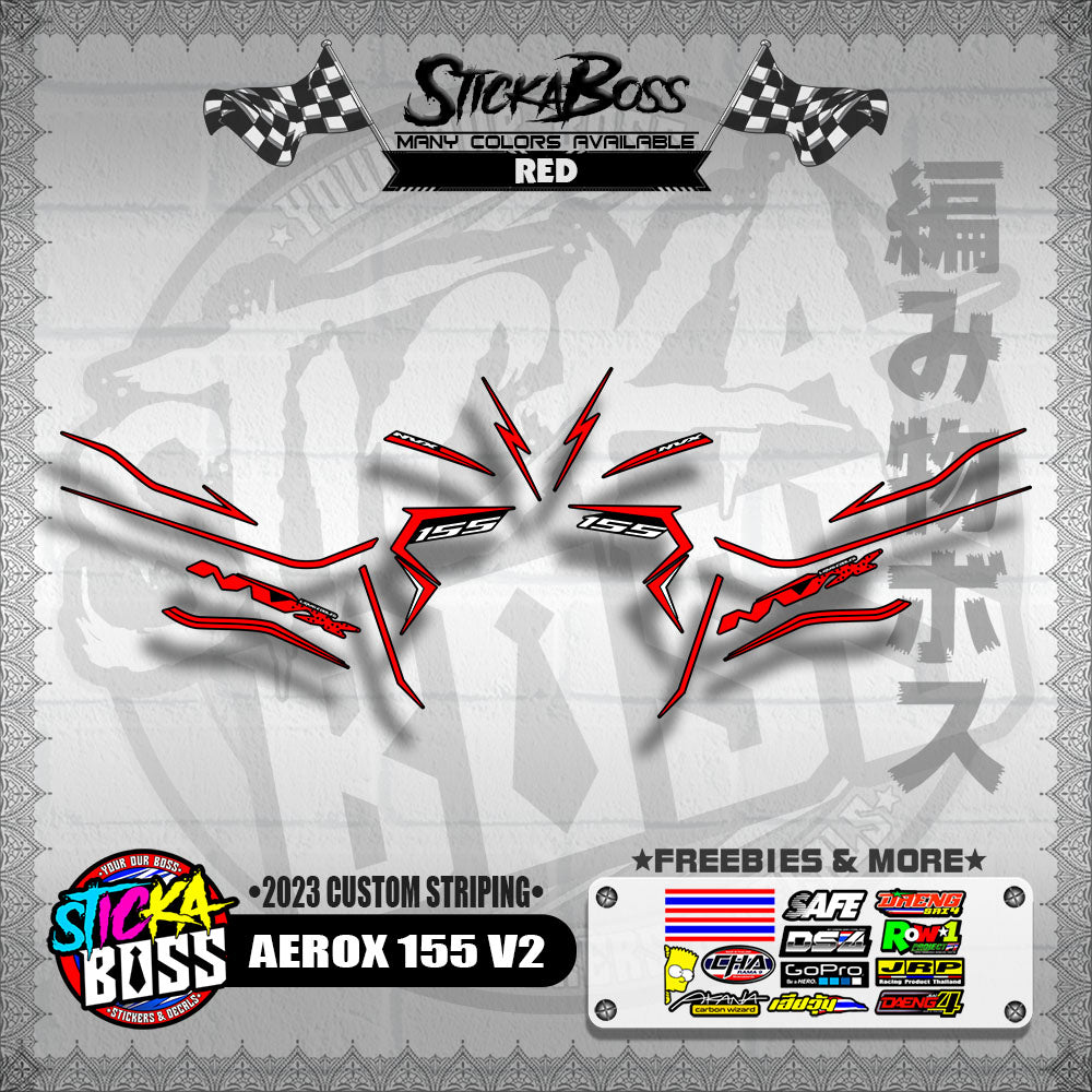 AEROX 155 V2 DECALS ( 2023 CUSTOM STRIPING )【WITH FREEBIES】