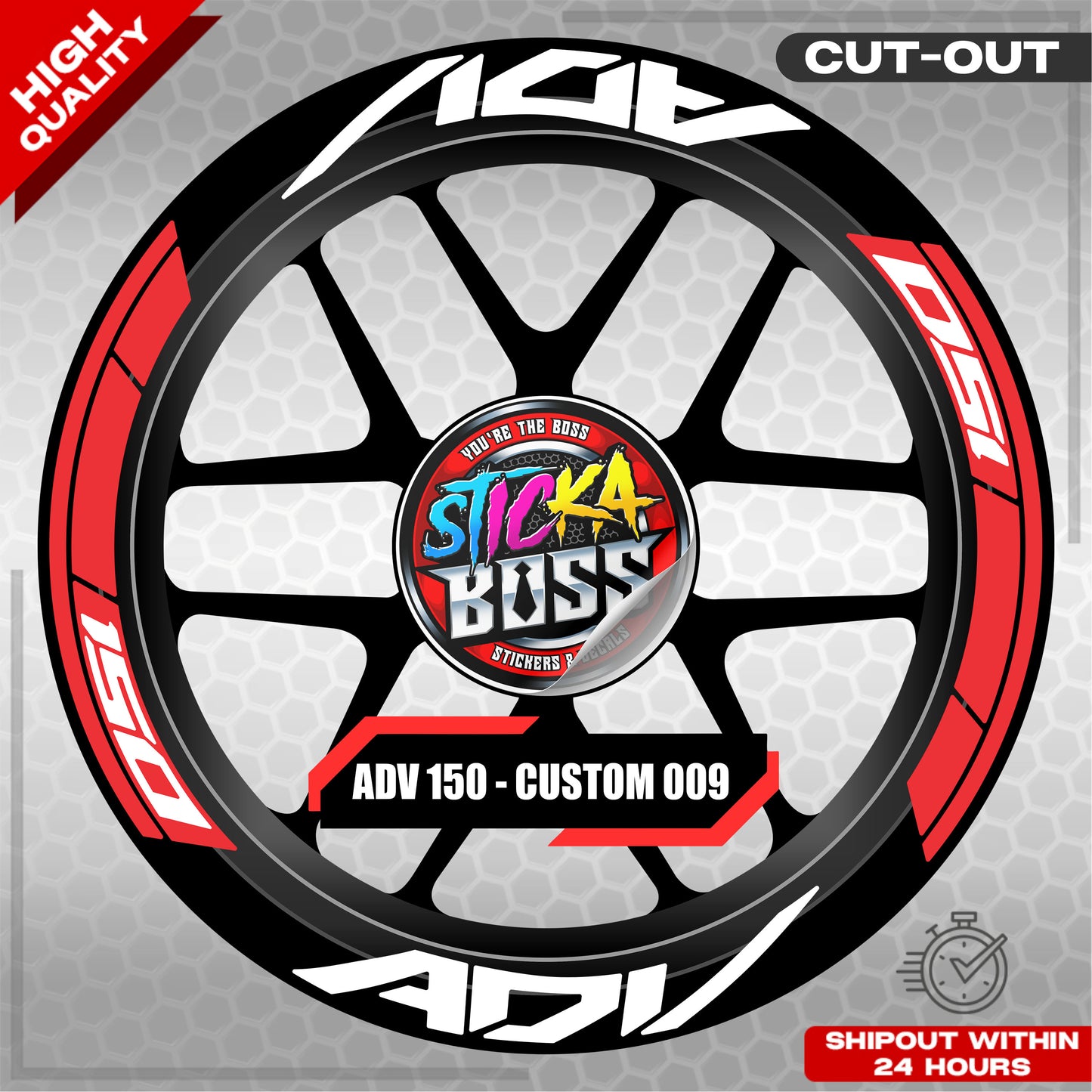 ADV 150 MAG STICKER SET ( 2 MAGS ) - CUSTOM 009 | VINYL WATERPROOF CUT-OUT DECALS