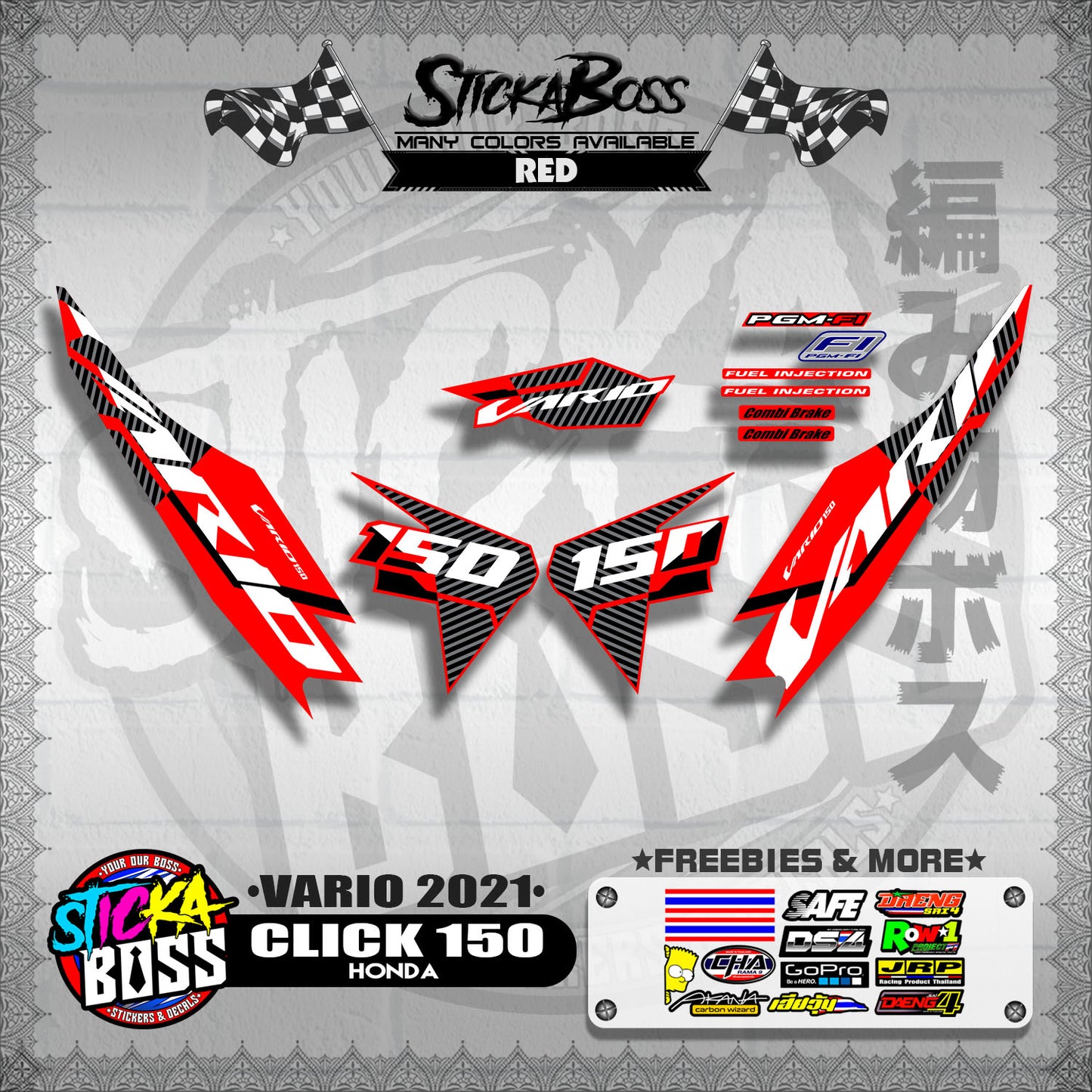 CLICK 150 V2 DECALS ( VARIO 2021 )【WITH FREEBIES】