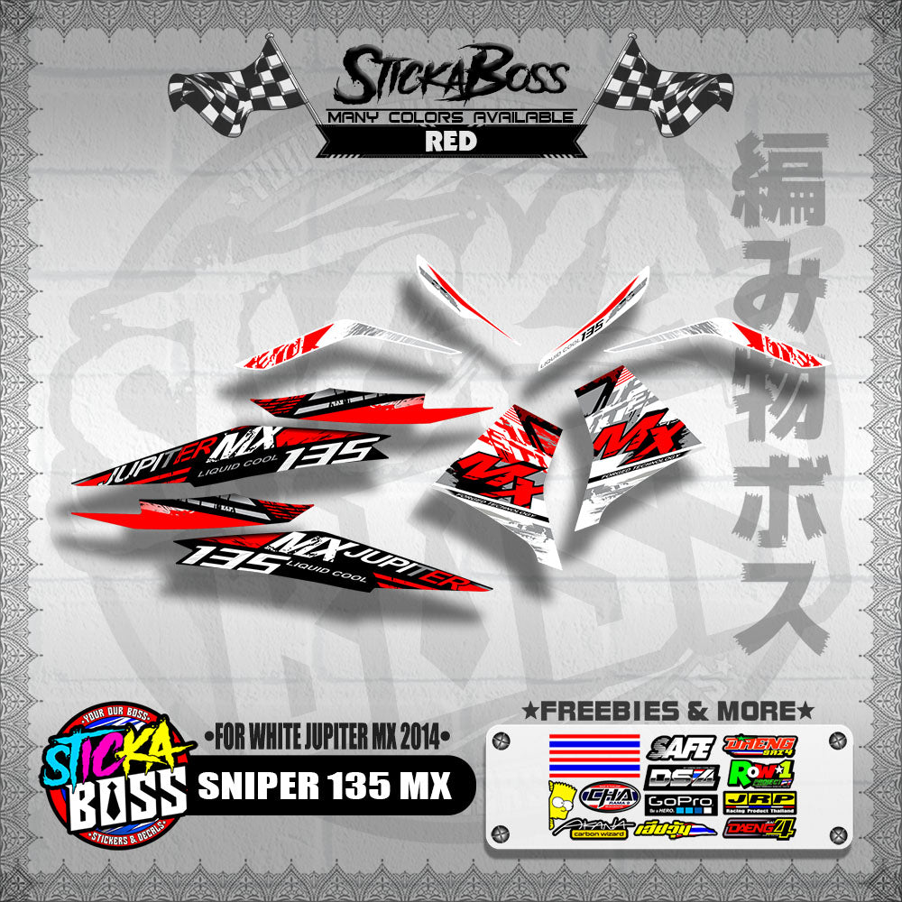 SNIPER 135 MX DECALS ( FOR WHITE JUPITER MX 2014 )【WITH FREEBIES】