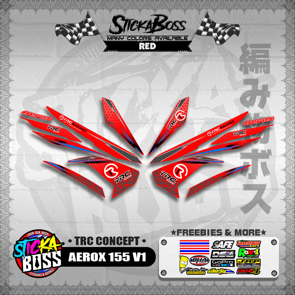 AEROX 155 V1 DECALS ( TRC CONCEPT )【WITH FREEBIES】