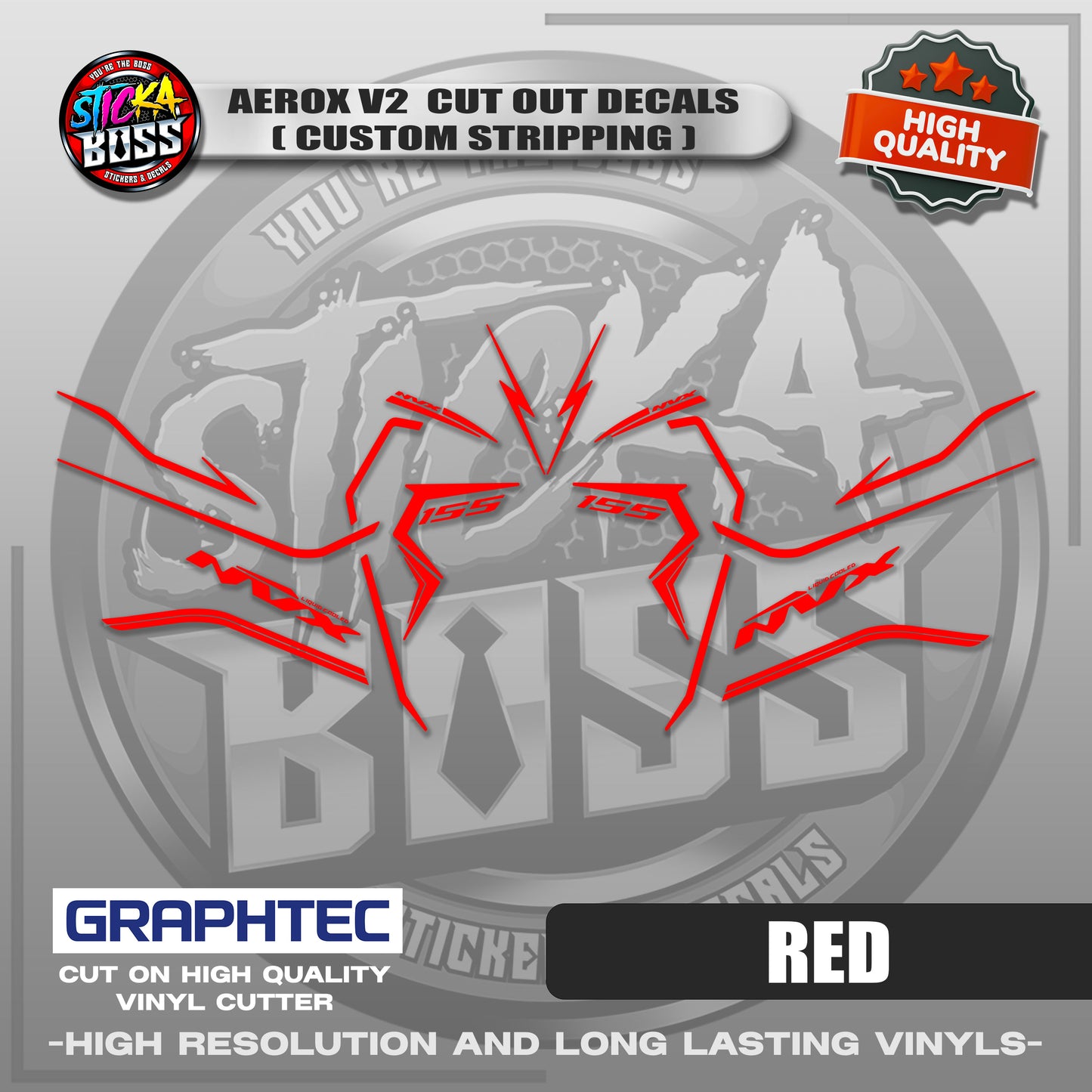 AEROX V2 CUT OUT DECALS ( CUSTOM STRIPPING ) | VINYL WATERPROOF CUT-OUT STICKER DECALS