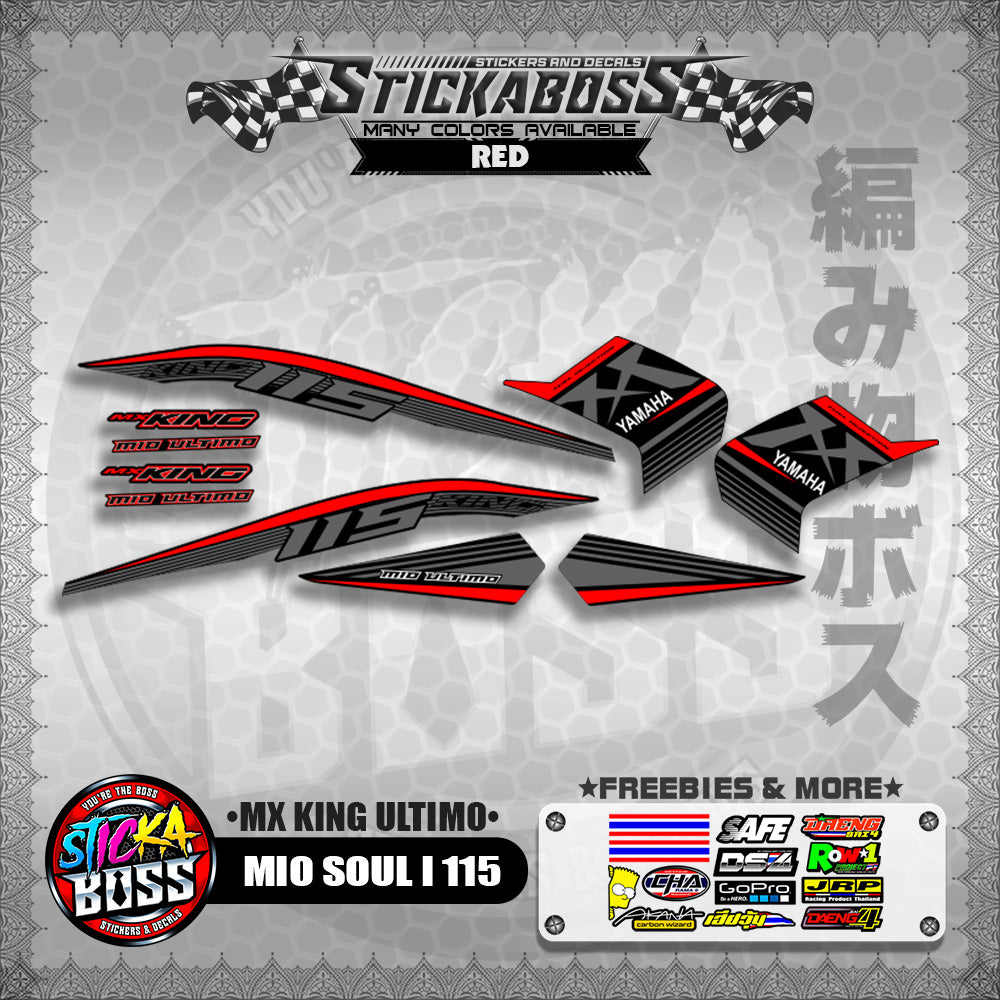 MIO SOUL I 115 STICKER DECALS ( MX KING ULTIMO )【WITH FREEBIES】
