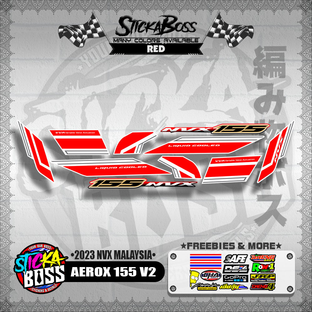 AEROX 155 V2 DECALS ( 2023 NVX MALAYSIA )【WITH FREEBIES】