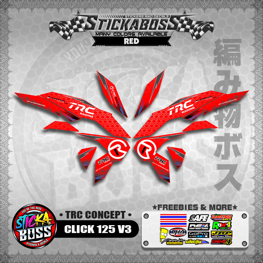 CLICK 125 V3 DECALS ( TRC CONCEPT )【WITH FREEBIES】