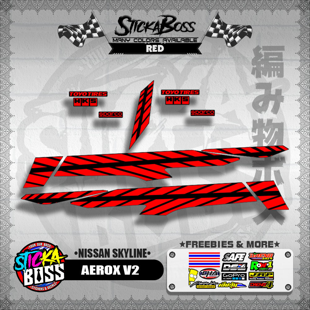 AEROX V2 DECALS ( NISSAN SKYLINE )【WITH FREEBIES】