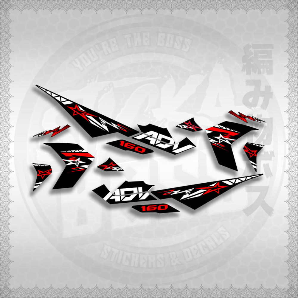 STICKER DECALS for ADV 160 (A160ALxOMIN) By STICKABOSS (SOFIE LAMINATED WATERPROOF)