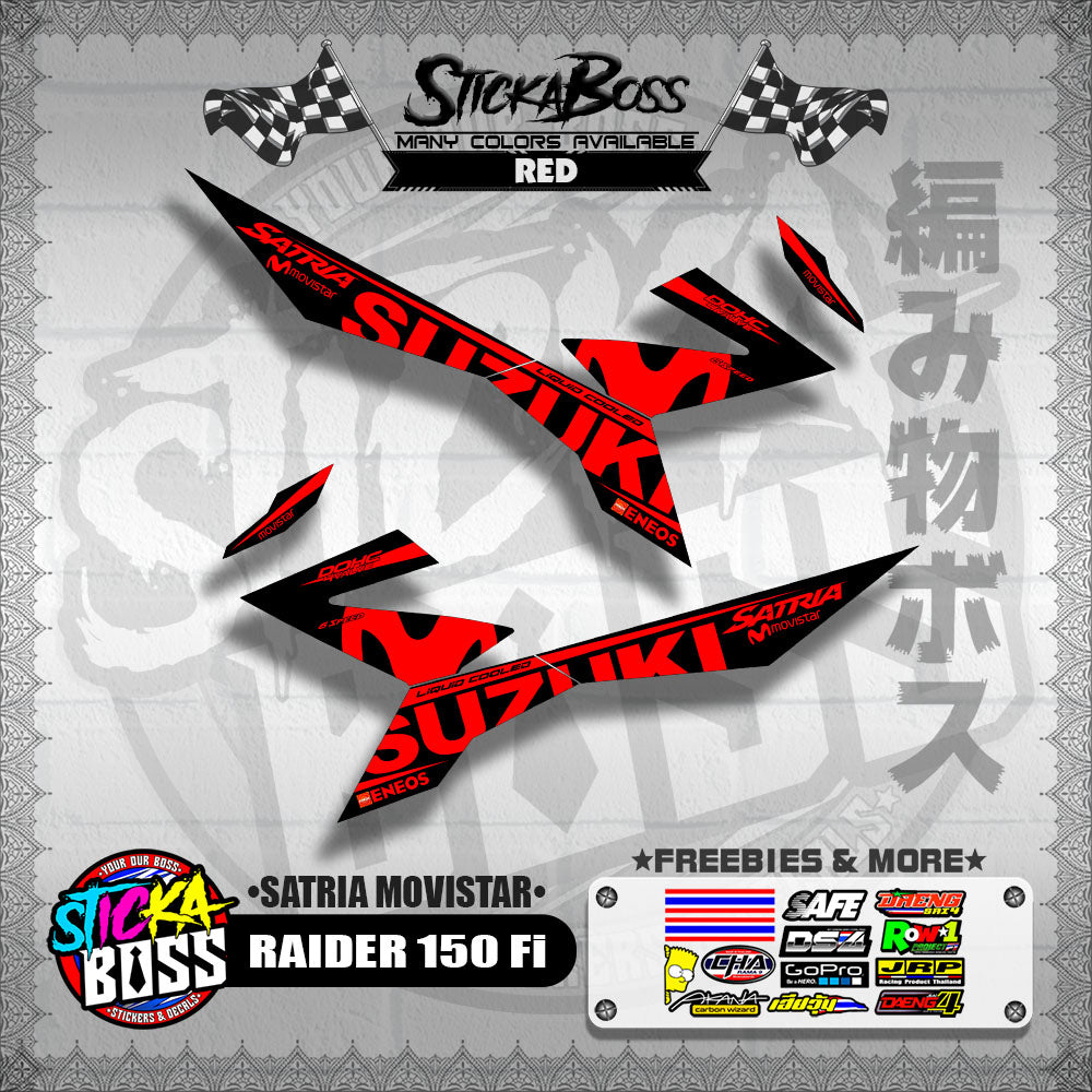 RAIDER 150 Fi DECALS ( SATRIA MOVISTAR )【WITH FREEBIES】