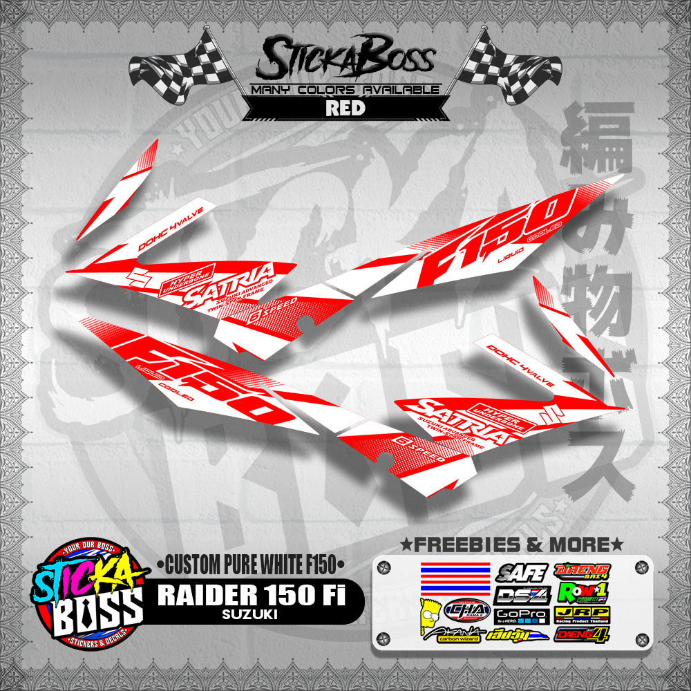 RAIDER 150 Fi STOCK DECAL ( CUSTOM PURE WHITE F150 )【WITH FREEBIES】