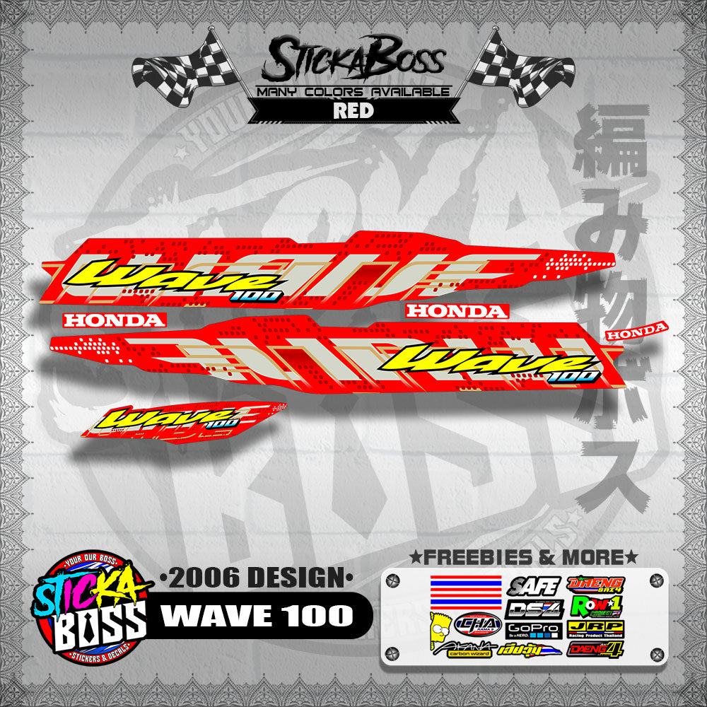 WAVE 100 STOCK DECALS ( 2006 DESIGN )【WITH FREEBIES】