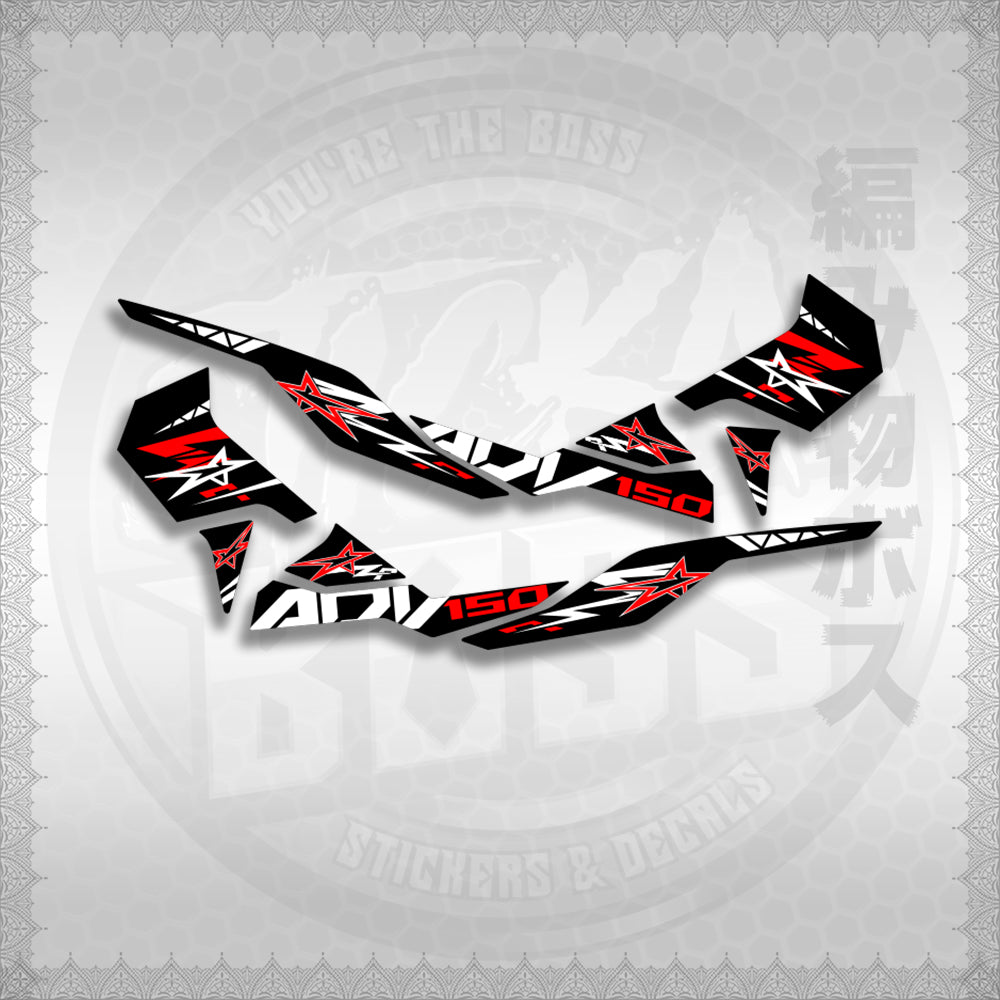 STICKER DECALS for ADV 150 (A150ALxOMIN) By STICKABOSS (SOFIE LAMINATED WATERPROOF)