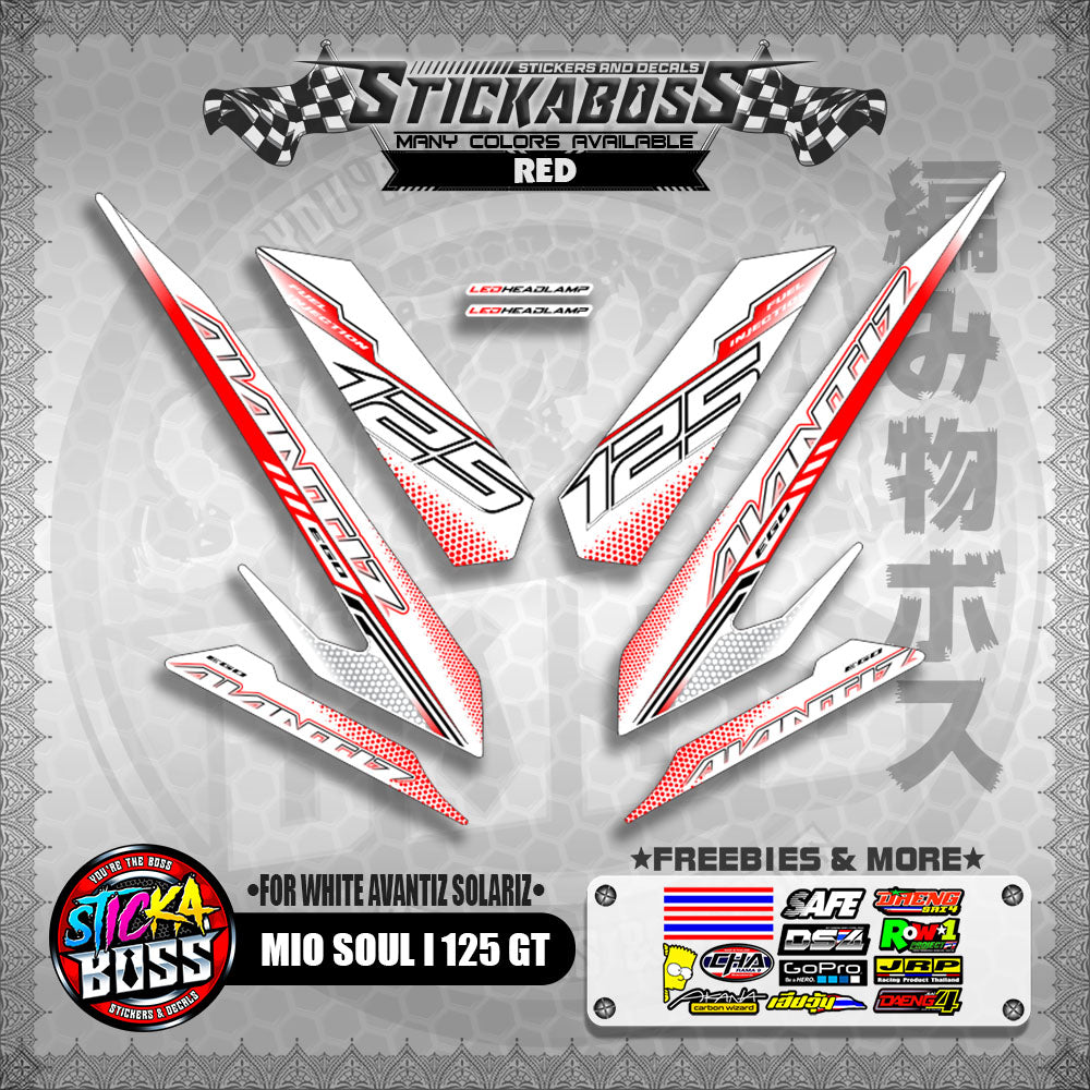 MIO SOUL I 125 GT STICKER DECALS ( FOR WHITE AVANTIZ SOLARIZ )【WITH FREEBIES】