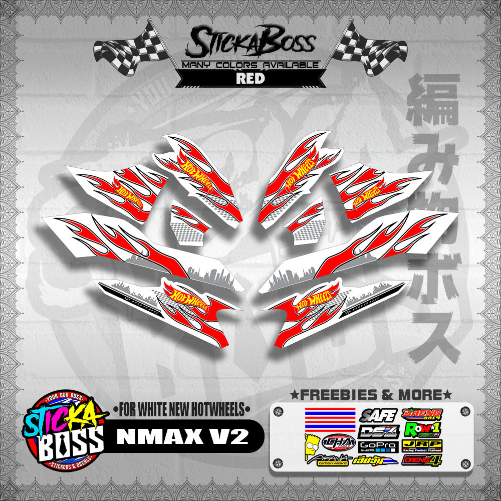 NMAX V2 DECALS ( FOR WHITE NEW HOTWHEELS )【WITH FREEBIES】