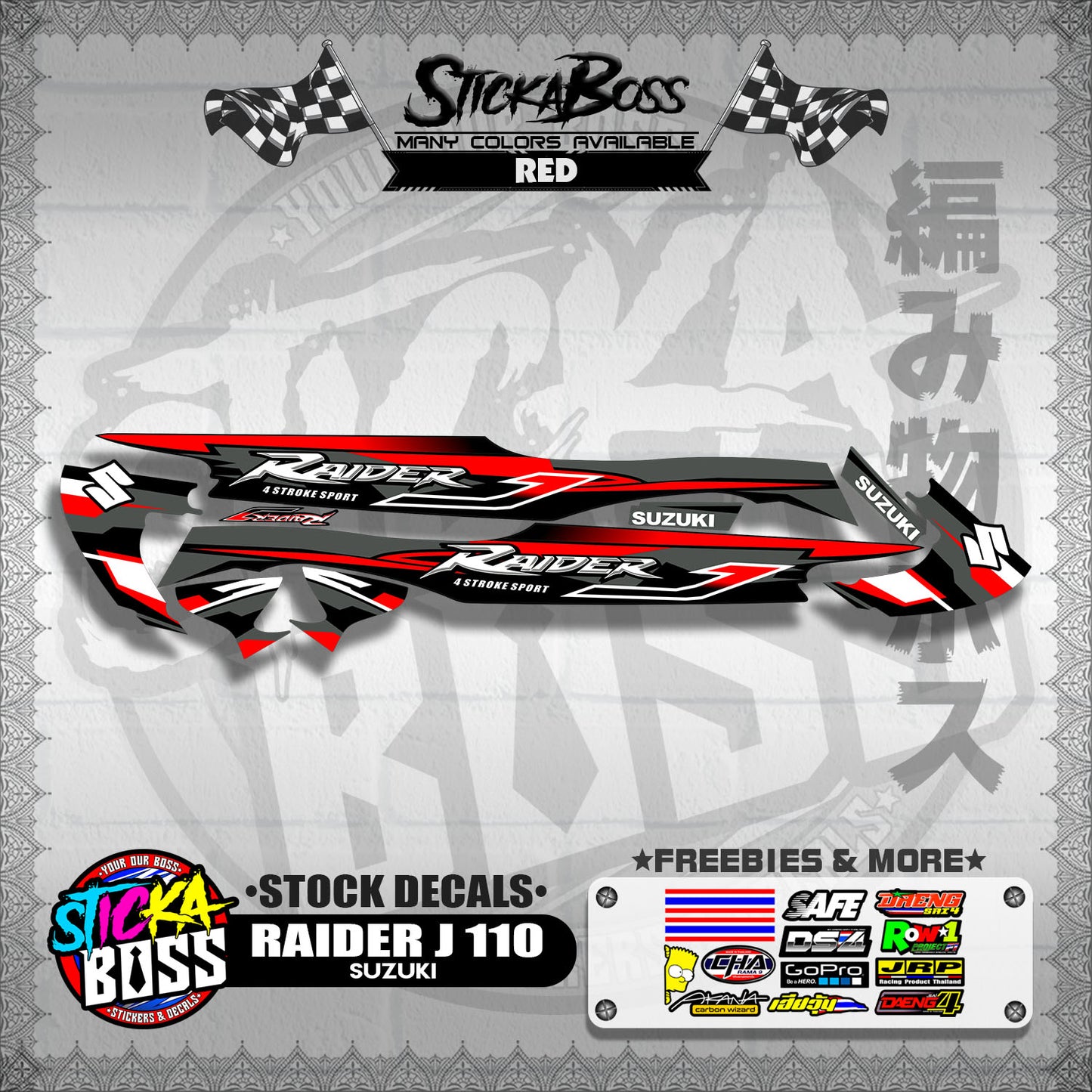 RAIDER J 110 ( STOCK DECALS )【WITH FREEBIES】