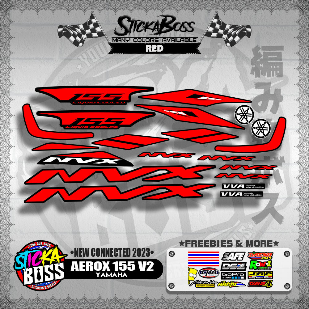 AEROX 155 V2 DECALS ( NEW CONNECTED 2023 )【WITH FREEBIES】