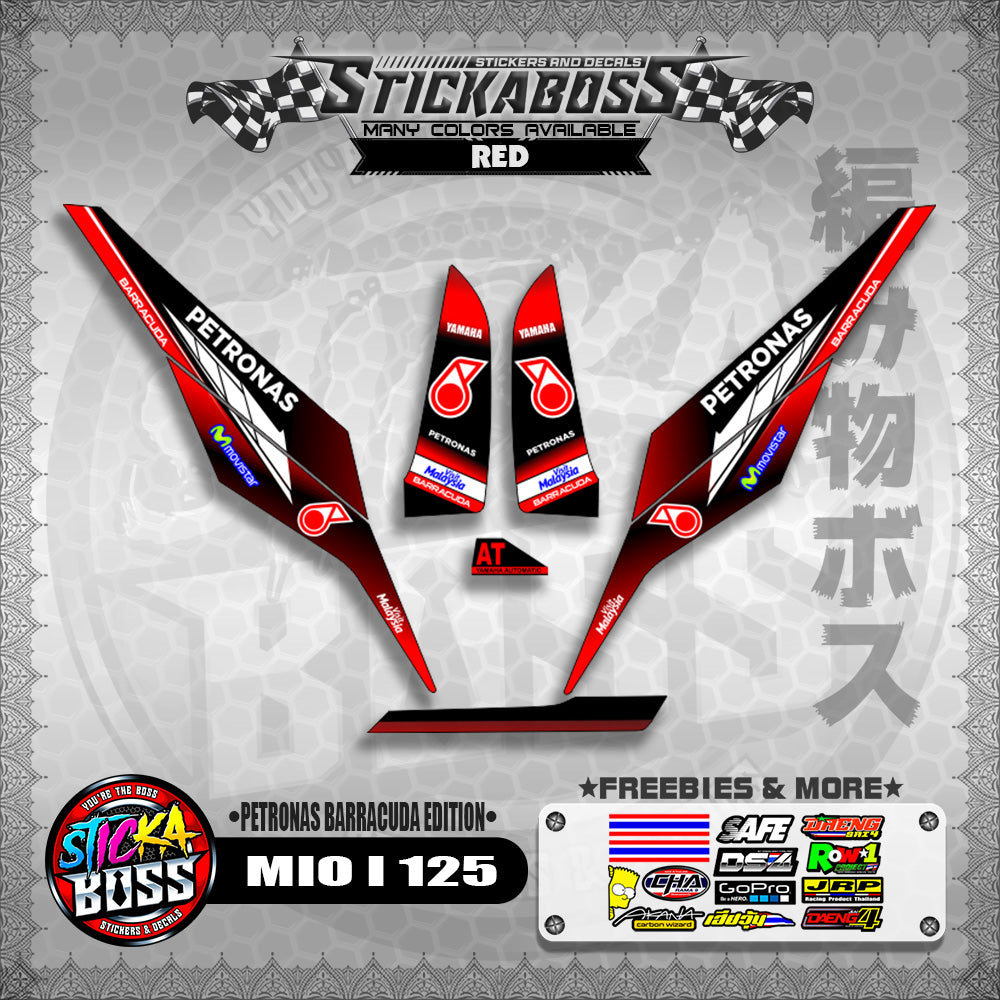 MIO I 125 STICKER DECALS ( PETRONAS BARRACUDA EDITION )【WITH FREEBIES】