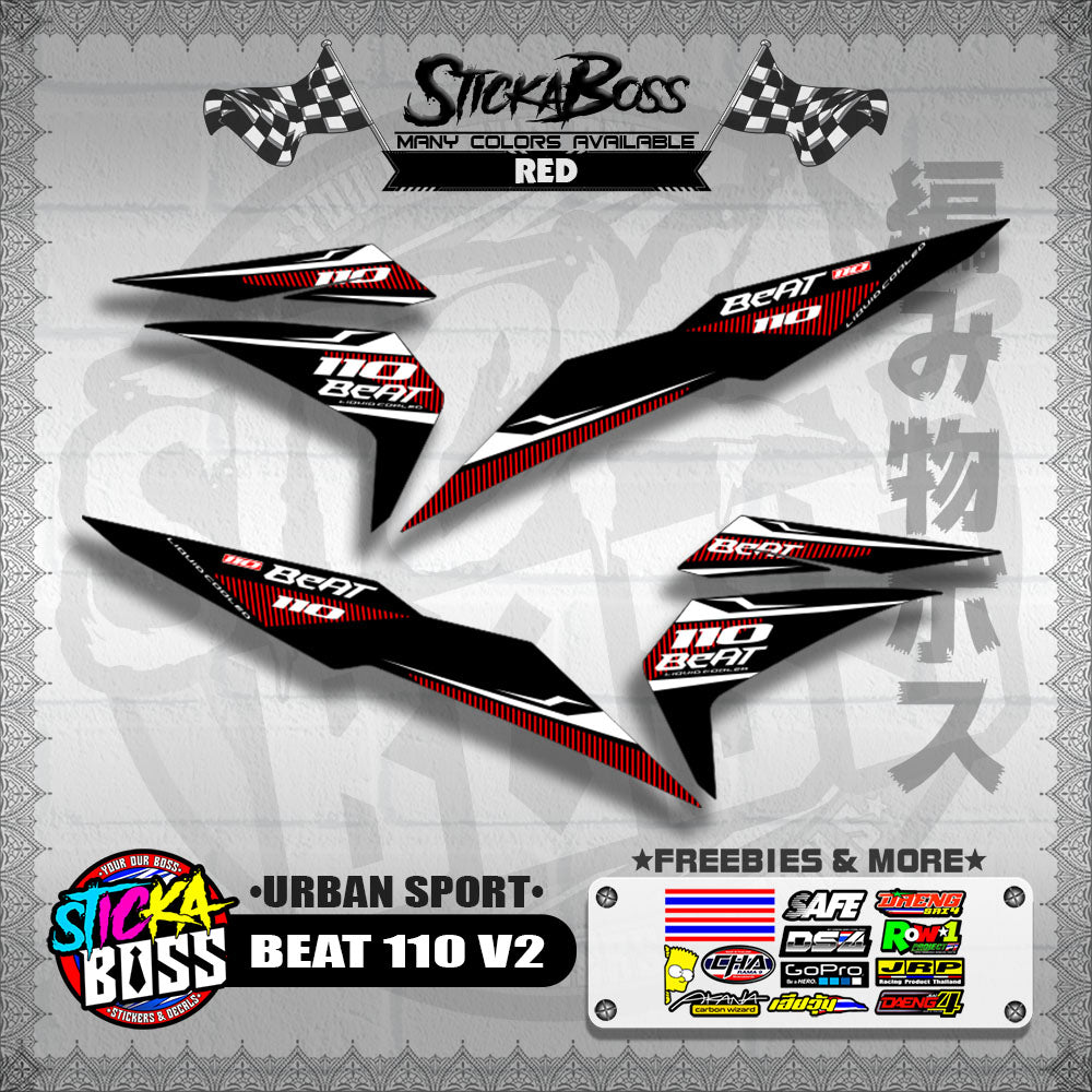 BEAT 110 FI V2 DECALS ( URBAN SPORT )【WITH FREEBIES】