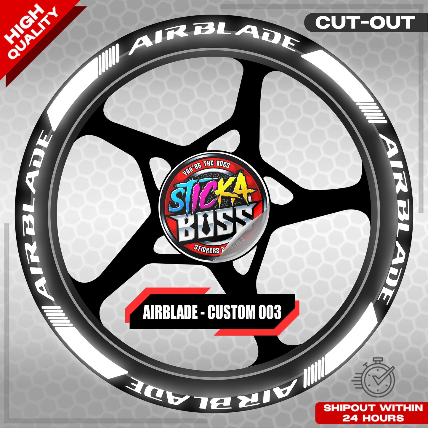 AIRBLADE 150 / 160 MAG STICKER SET ( 2 MAGS ) - CUSTOM 003 | VINYL WATERPROOF CUT-OUT DECALS