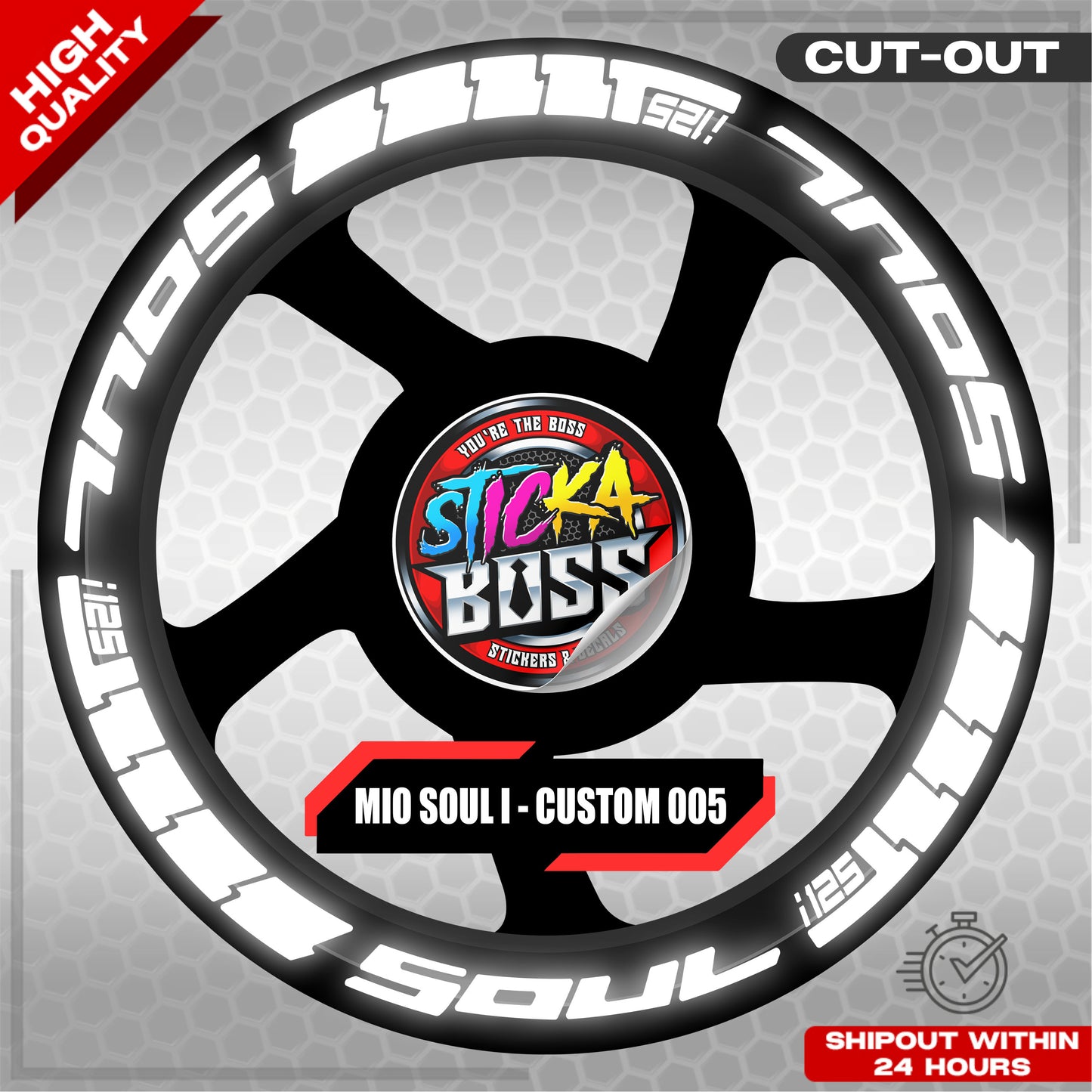 MIO SOUL I 125 MAG STICKER SET ( 2 MAGS ) - CUSTOM 005 | VINYL WATERPROOF CUT-OUT DECALS