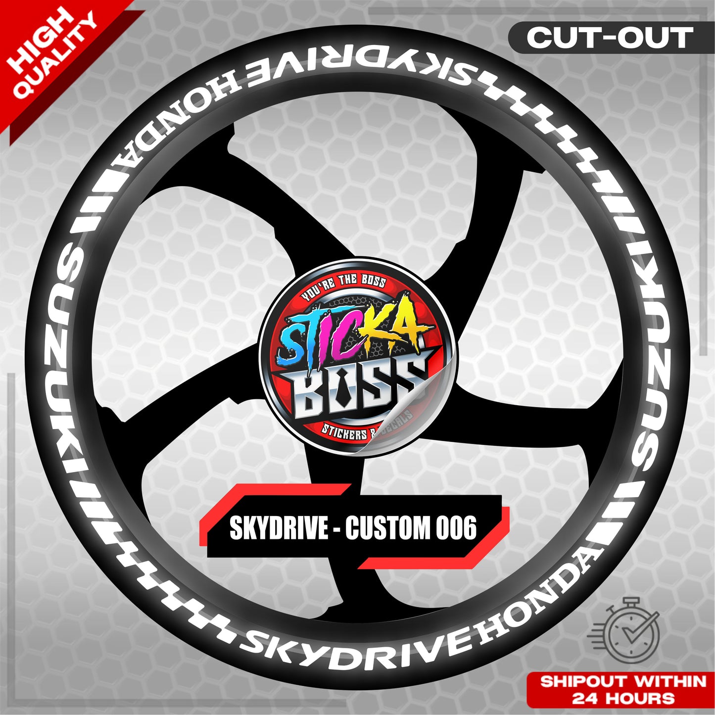 SKYDRIVE MAG STICKER SET ( 2 MAGS ) - CUSTOM 006 | VINYL WATERPROOF CUT-OUT DECALS