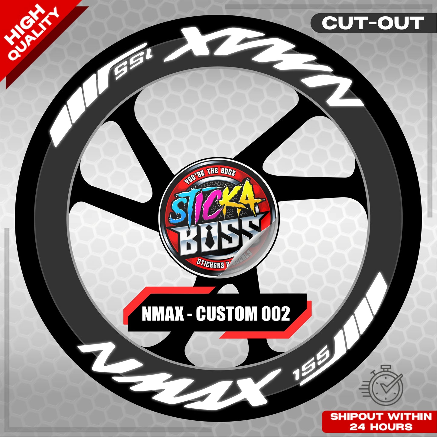 NMAX 155 MAG STICKER SET ( 2 MAGS ) - CUSTOM 002 | VINYL WATERPROOF CUT-OUT DECALS