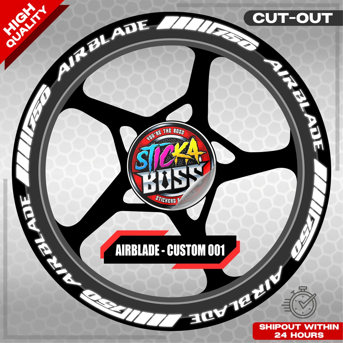 AIRBLADE 150 MAG STICKER SET ( 2 MAGS ) - CUSTOM 001 | VINYL WATERPROOF CUT-OUT DECALS