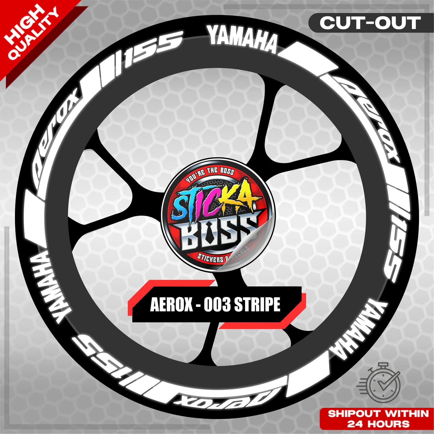 AEROX MAG STICKER SET ( 2 MAGS ) - 003 STRIPE | VINYL WATERPROOF CUT-OUT DECALS