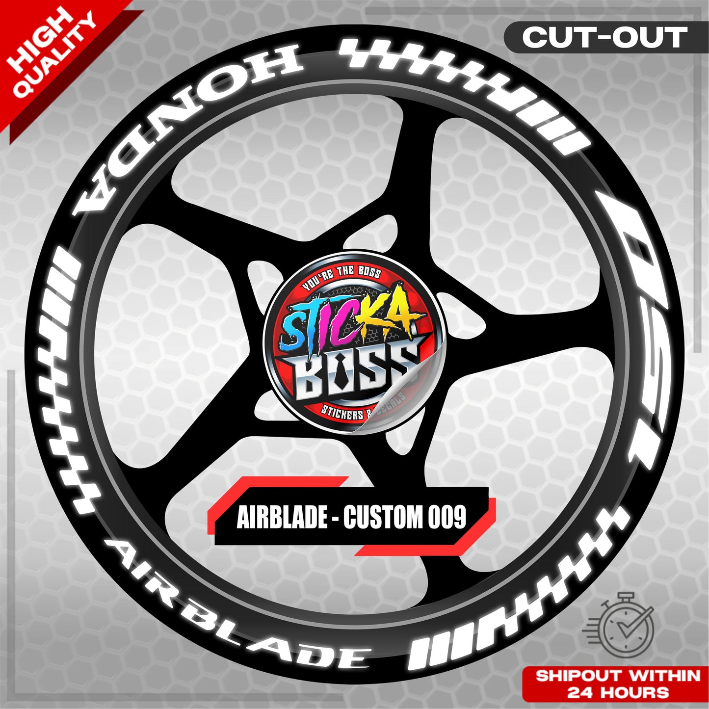 AIRBLADE 150 / 160 MAG STICKER SET ( 2 MAGS ) - CUSTOM 009 | VINYL WATERPROOF CUT-OUT DECALS