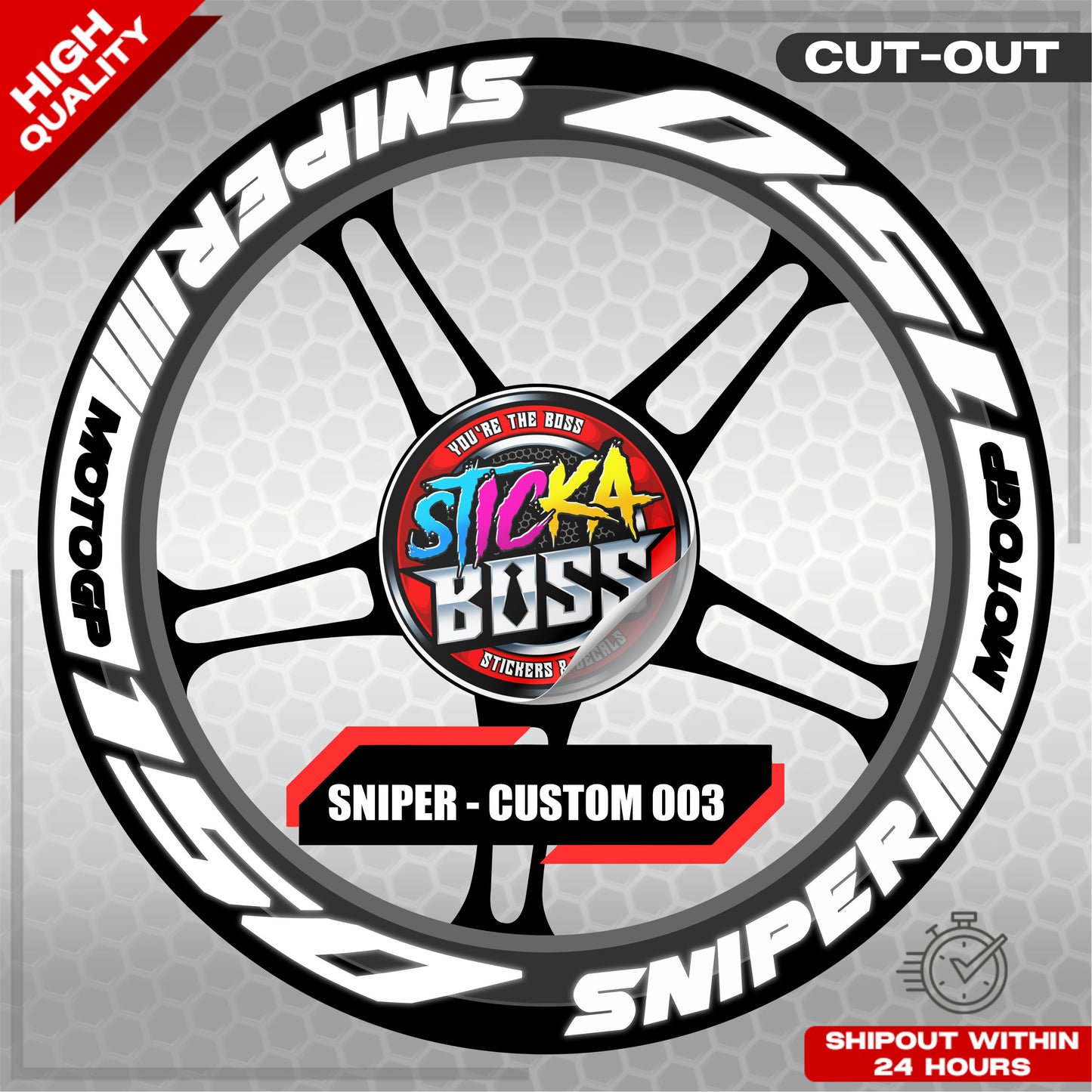 SNIPER 150 / 155 MAGS STICKER SET ( 2 MAGS ) - CUSTOM 003 | VINYL WATERPROOF CUT-OUT DECALS