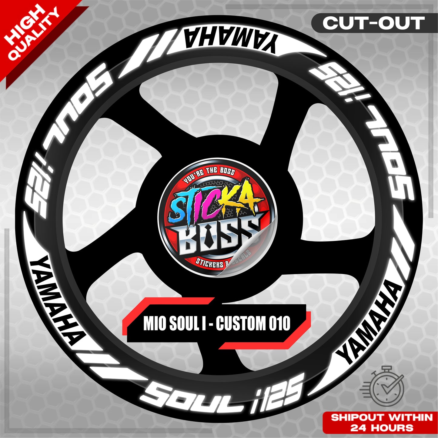 MIO SOUL I 125 MAG STICKER SET ( 2 MAGS ) - CUSTOM 010 | VINYL WATERPROOF CUT-OUT DECALS