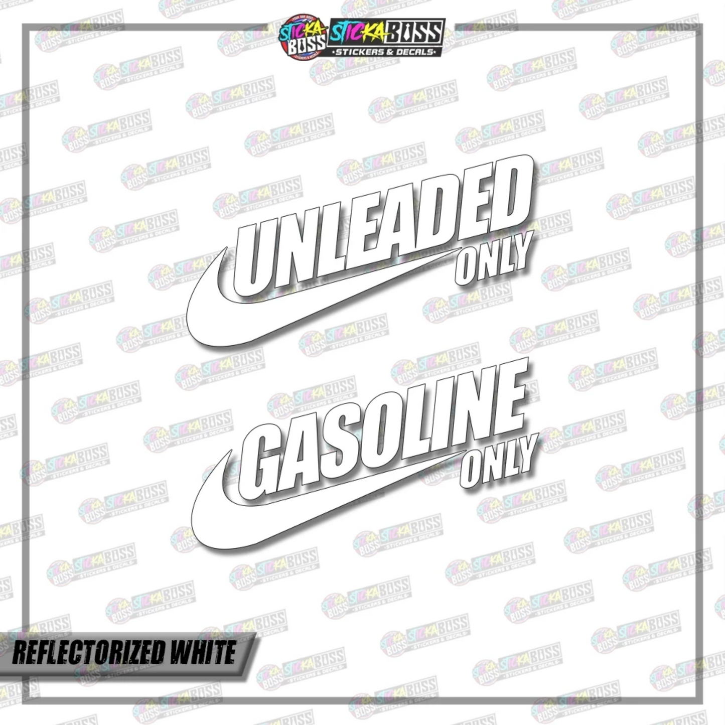 UNLEADED AND GASOLINE ( VINYL CUT-OUT STICKER DECALS )【Stickaboss】