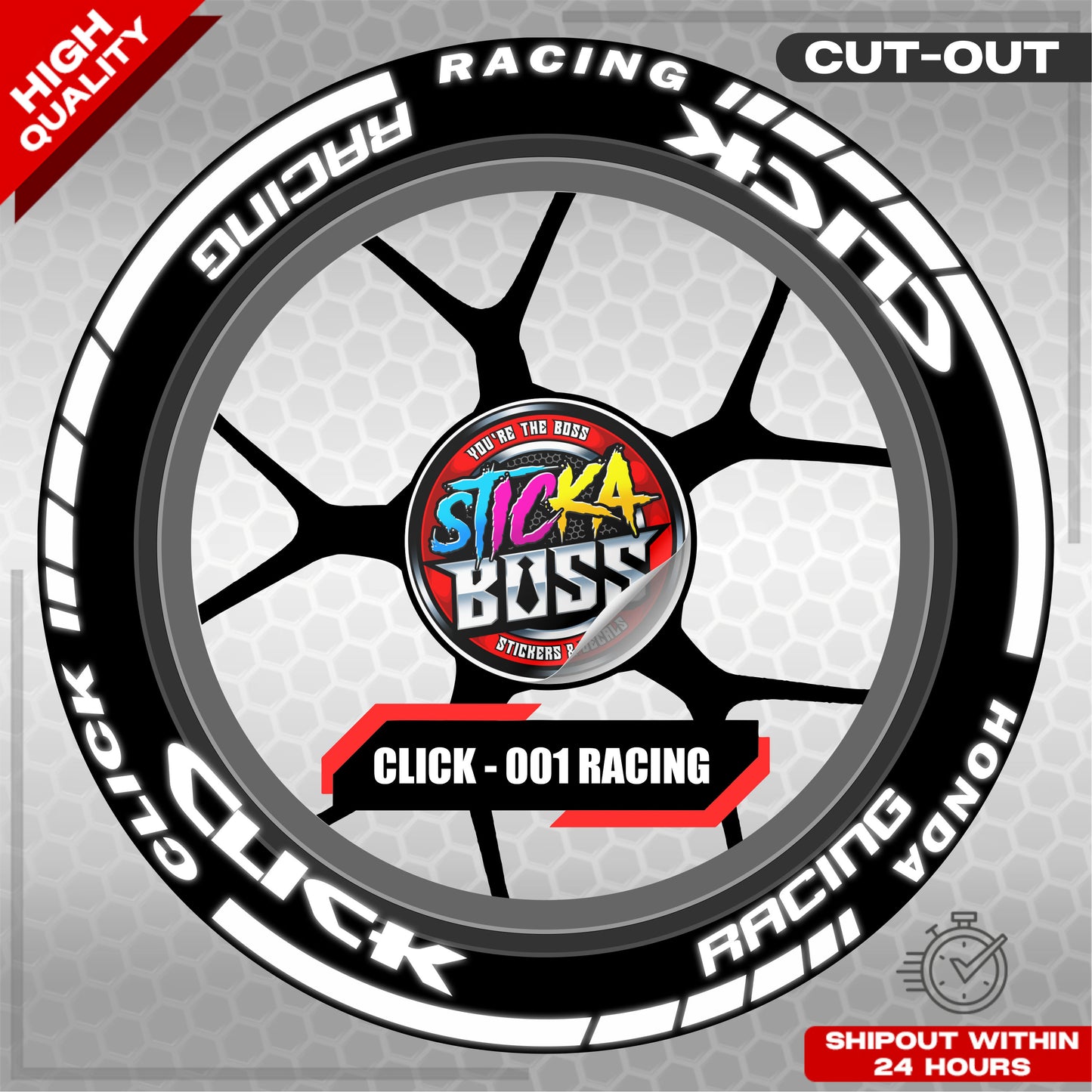 CLICK 125 / 150 / 160 MAGS STICKER SET ( 2 MAGS ) - 001 RACING | VINYL WATERPROOF CUT-OUT DECALS