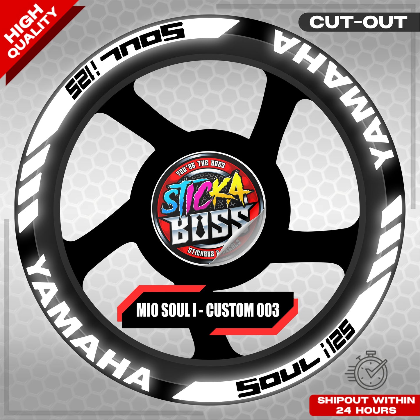 MIO SOUL I 125 MAGS STICKER SET ( 2 MAGS ) - CUSTOM 003 | VINYL WATERPROOF CUT-OUT DECALS