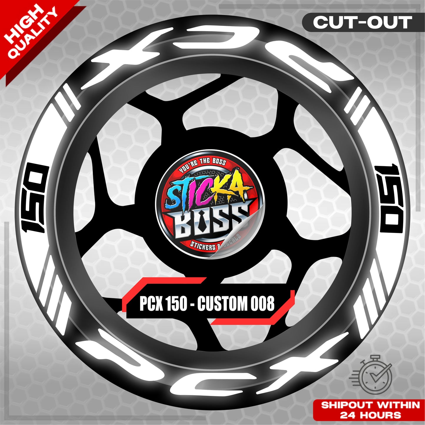 PCX 150 MAG STICKER SET ( 2 MAGS ) - CUSTOM 008 | VINYL WATERPROOF CUT-OUT DECALS