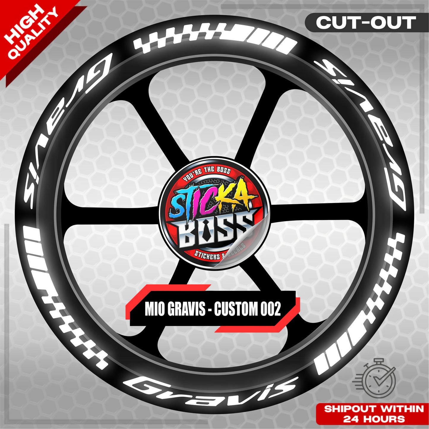 MIO GRAVIS MAG STICKER SET ( 2 MAGS ) - CUSTOM 002 | VINYL WATERPROOF CUT-OUT DECALS
