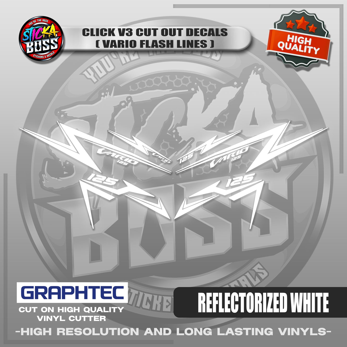 CLICK V3 CUT OUT DECALS ( VARIO FLASH LINES ) | VINYL WATERPROOF CUT-OUT STICKER DECALS