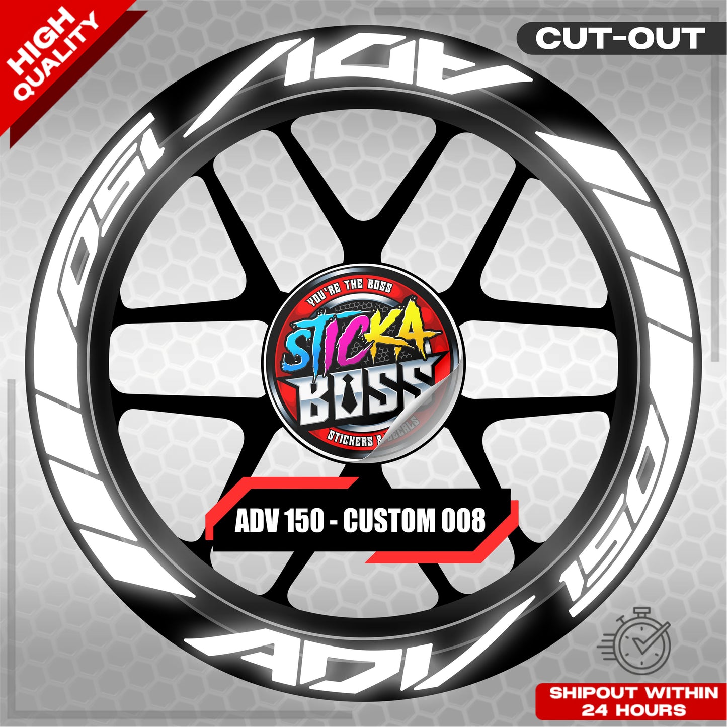 ADV 150 MAG STICKER SET ( 2 MAGS ) - CUSTOM 008 | VINYL WATERPROOF CUT-OUT DECALS