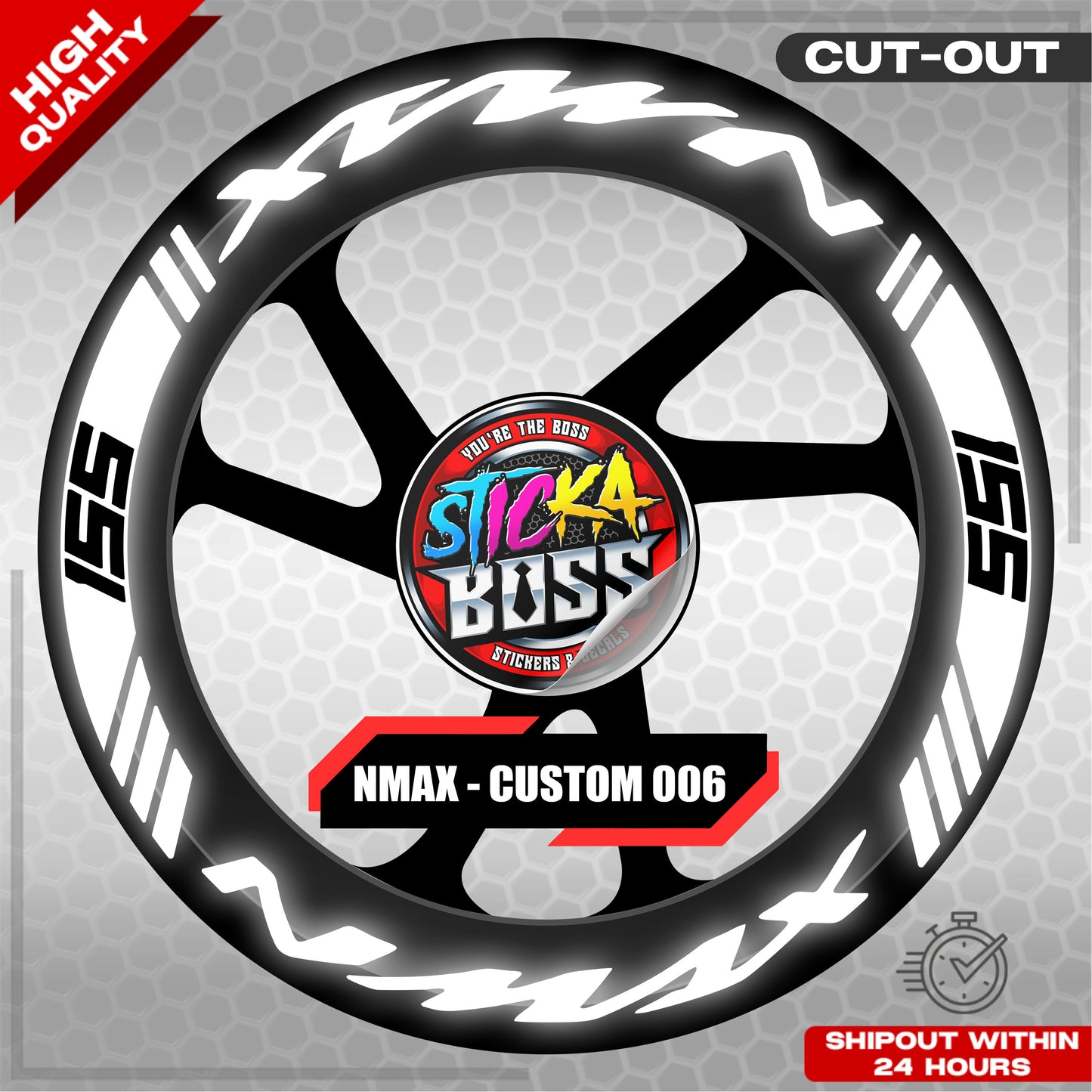 NMAX 155 MAG STICKER SET ( 2 MAGS ) - CUSTOM 006 | VINYL WATERPROOF CUT-OUT DECALS