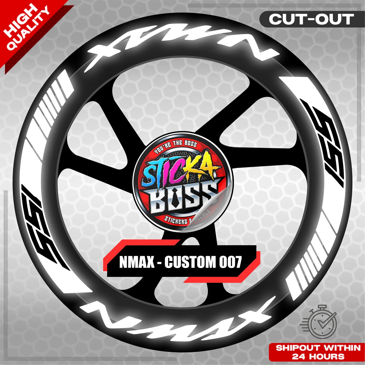 NMAX 155 MAG STICKER SET ( 2 MAGS ) - CUSTOM 007 | VINYL WATERPROOF CUT-OUT DECALS