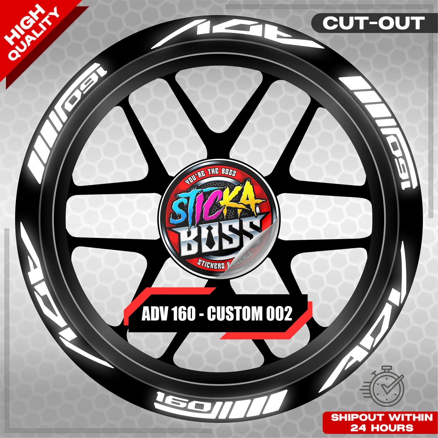 ADV 160 MAG STICKER SET ( 2 MAGS ) - CUSTOM 002 | VINYL WATERPROOF CUT-OUT DECALS