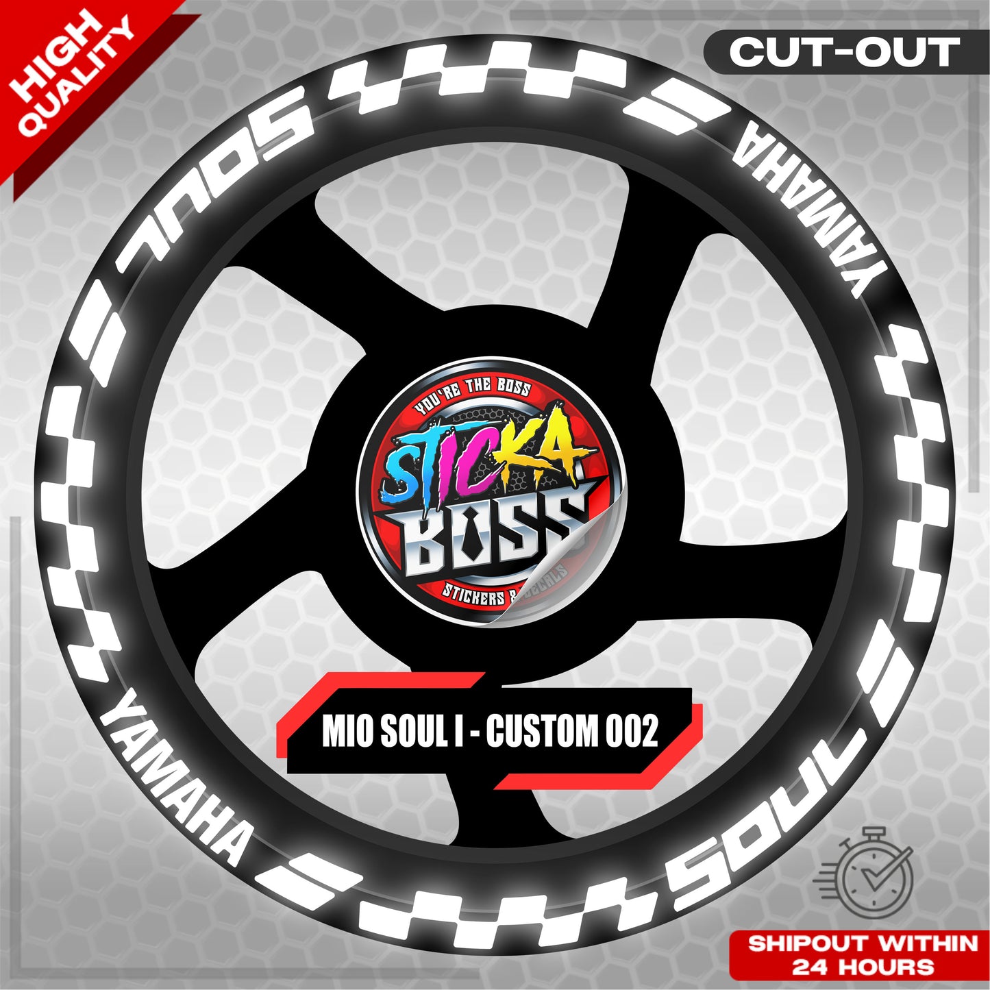 MIO SOUL I 125 MAGS STICKER SET ( 2 MAGS ) - CUSTOM 002 | VINYL WATERPROOF CUT-OUT DECALS