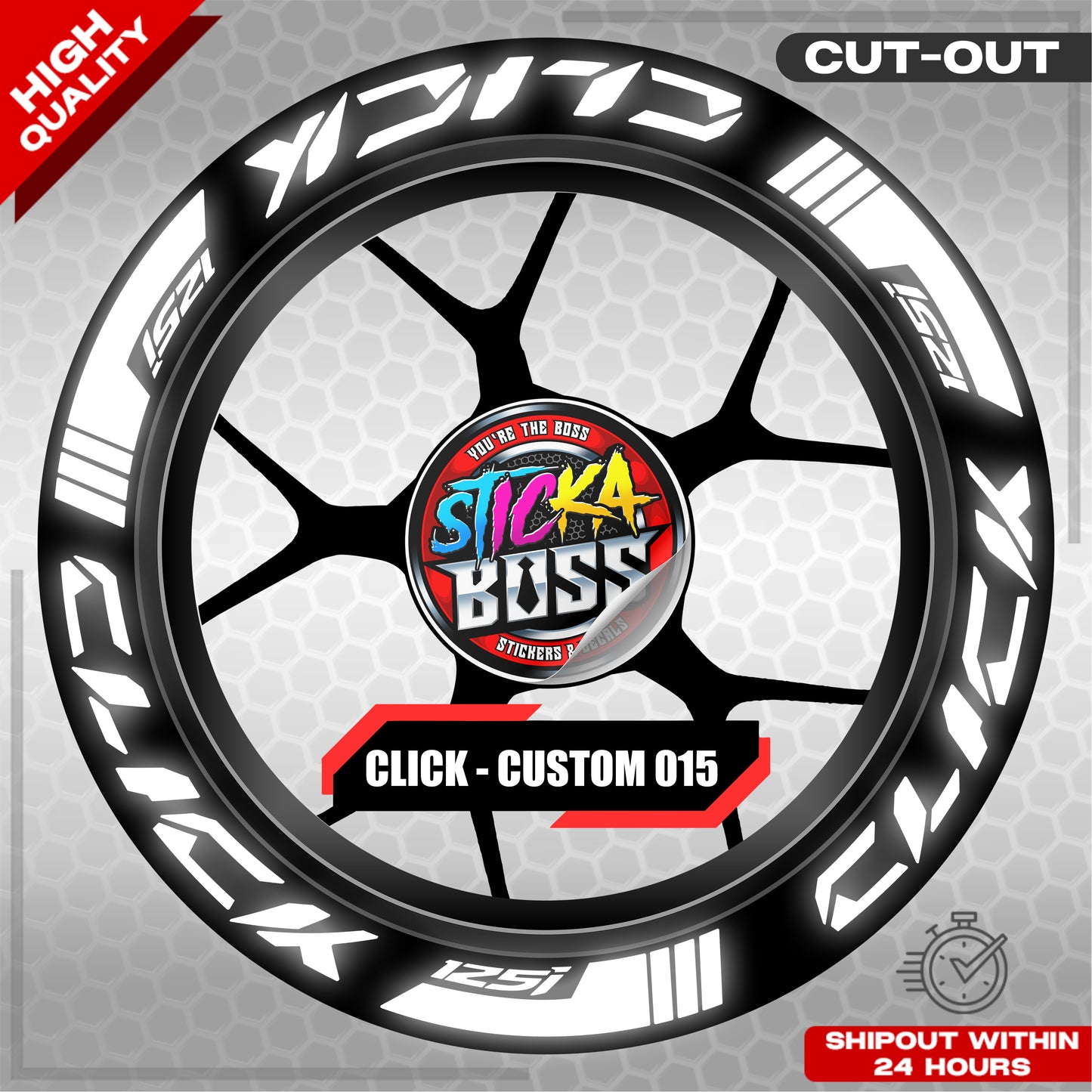 CLICK 125 MAG STICKER SET ( 2 MAGS ) - CUSTOM 015 | VINYL WATERPROOF CUT-OUT DECALS
