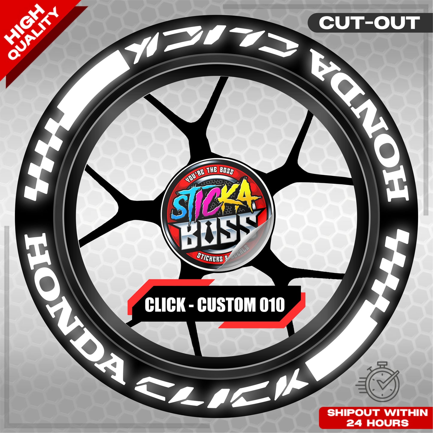 CLICK 125 / 150 / 160 MAG STICKER SET ( 2 MAGS ) - CUSTOM 010 | VINYL WATERPROOF CUT-OUT DECALS