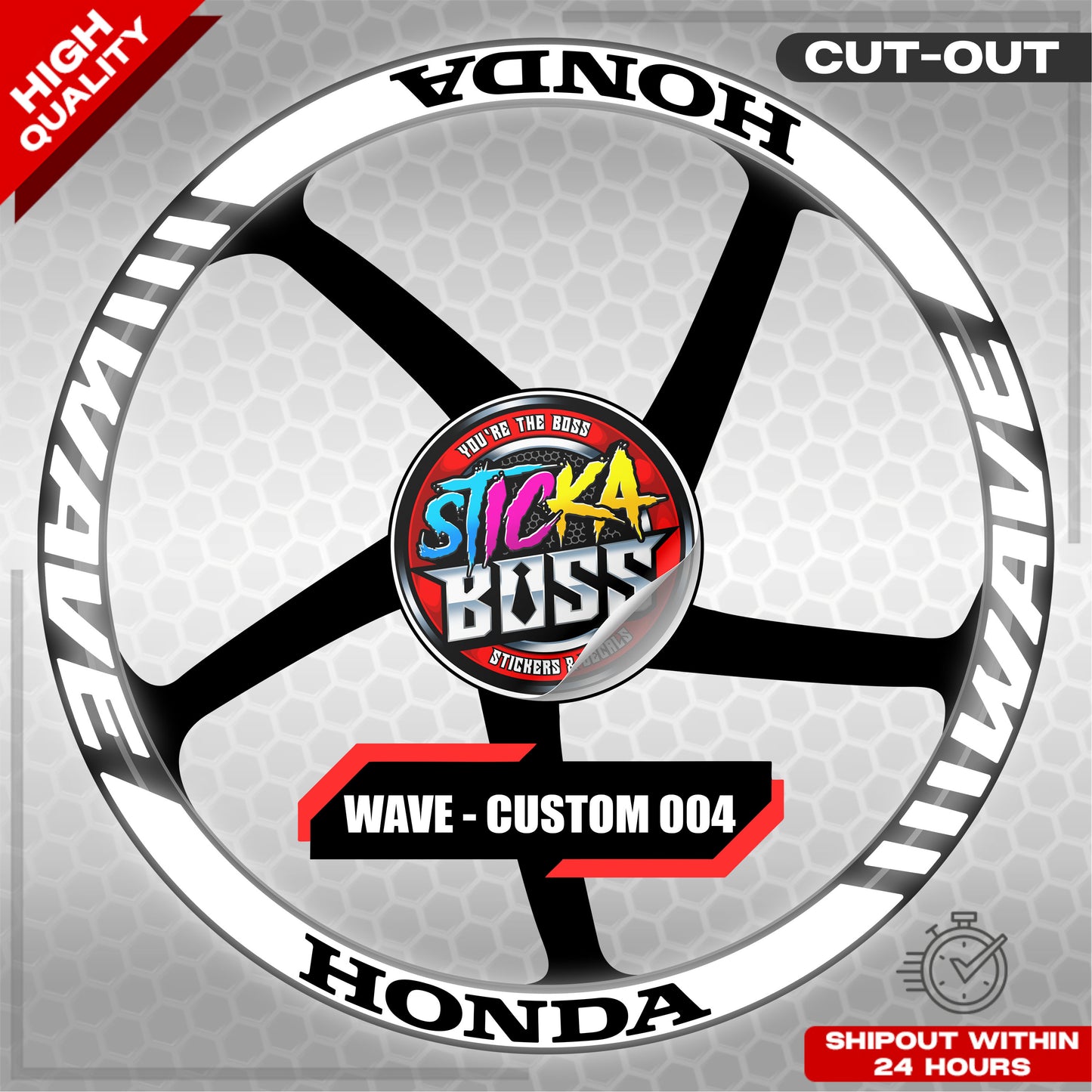 WAVE 110 125 MAG STICKER SET ( 2 MAGS ) - CUSTOM 004 | VINYL WATERPROOF CUT-OUT DECALS