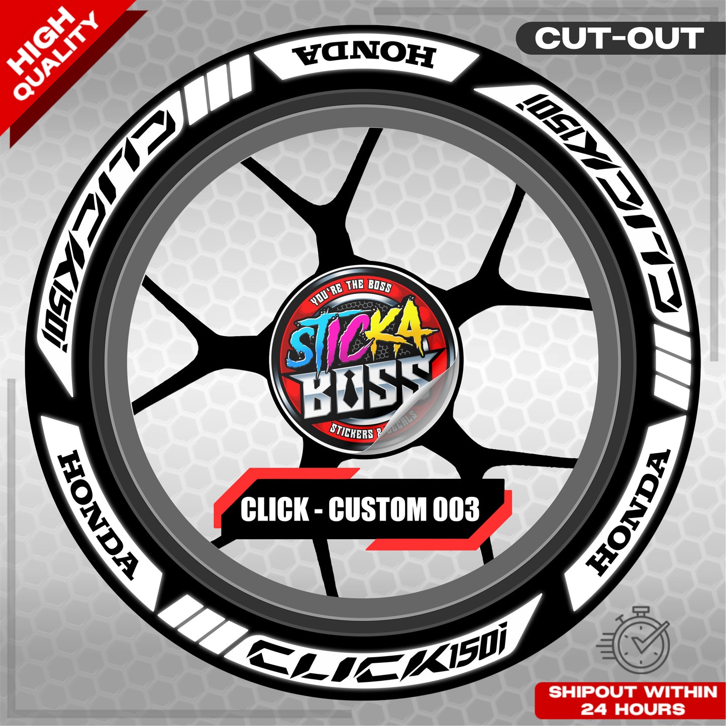 CLICK 150 MAGS STICKER SET  ( 2 MAGS ) - CUSTOM 003 | VINYL WATERPROOF CUT-OUT DECALS