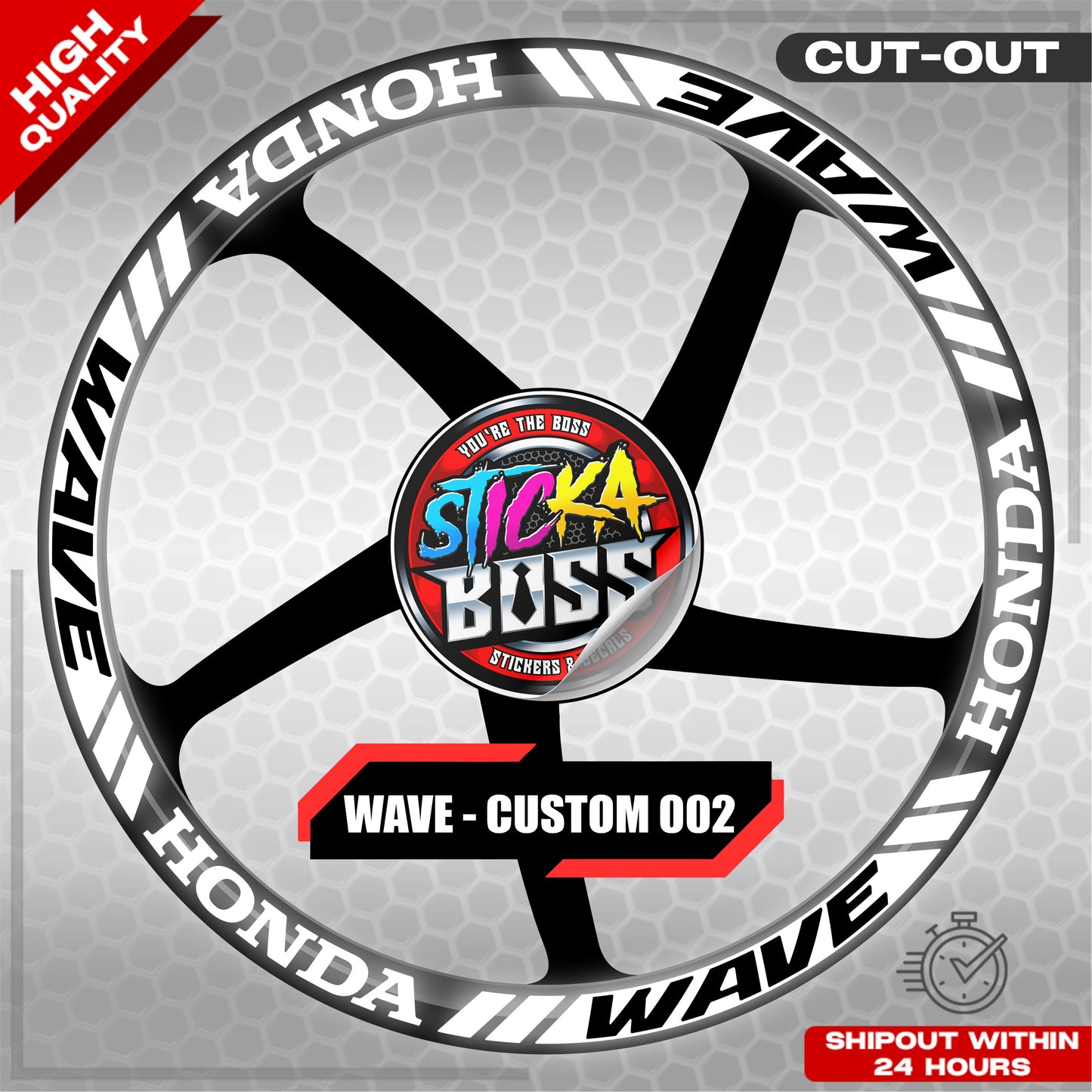 WAVE 110 / 125 MAG STICKER SET ( 2 MAGS ) - CUSTOM 002 | VINYL WATERPROOF CUT-OUT DECALS
