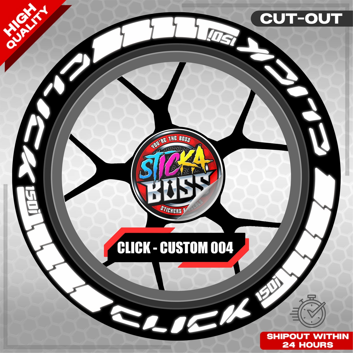 CLICK 150 MAGS STICKER SET ( 2 MAGS ) - CUSTOM 004 | VINYL WATERPROOF CUT-OUT DECALS