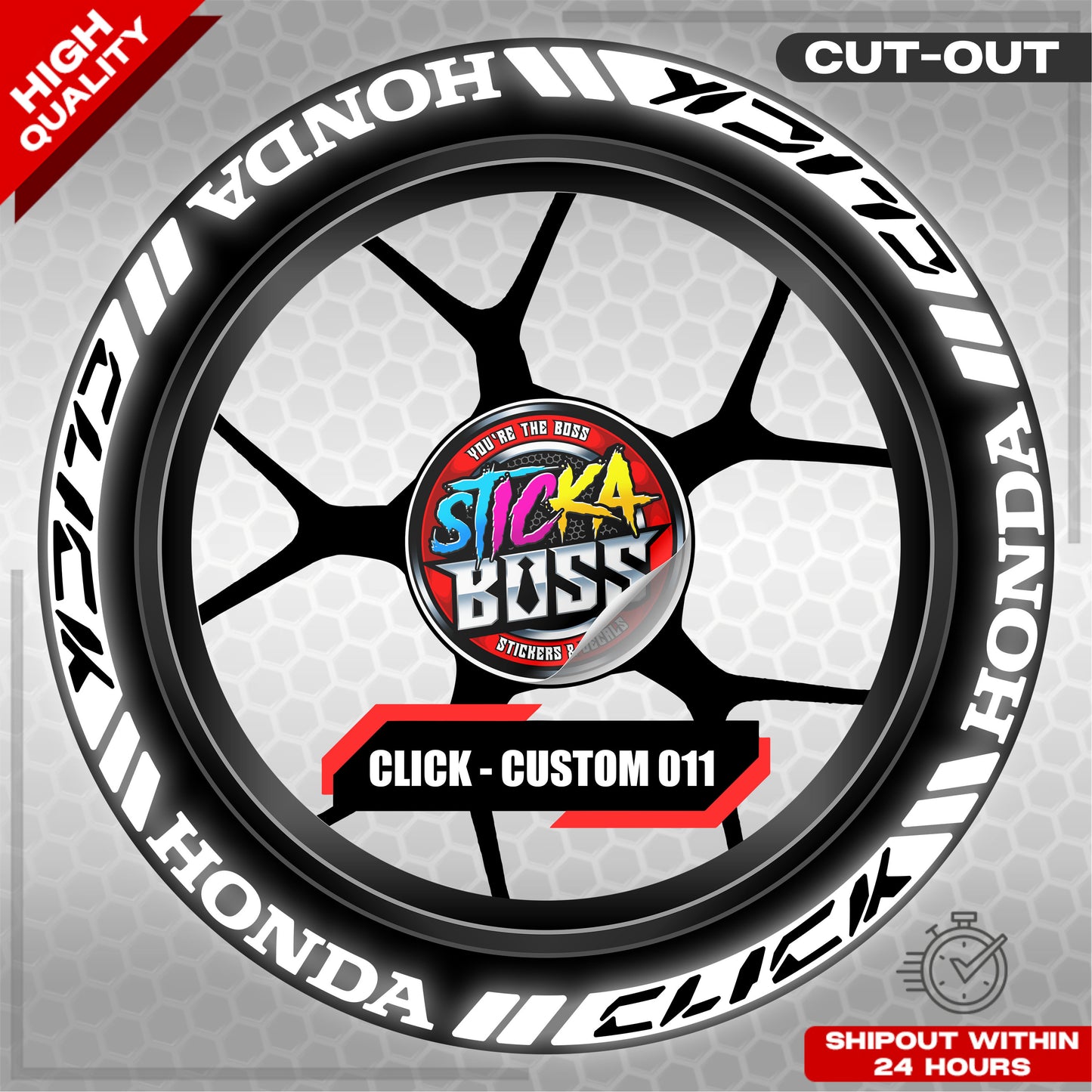 CLICK 125 / 150 / 160 MAG STICKER SET ( 2 MAGS ) - CUSTOM 011 | VINYL WATERPROOF CUT-OUT DECALS