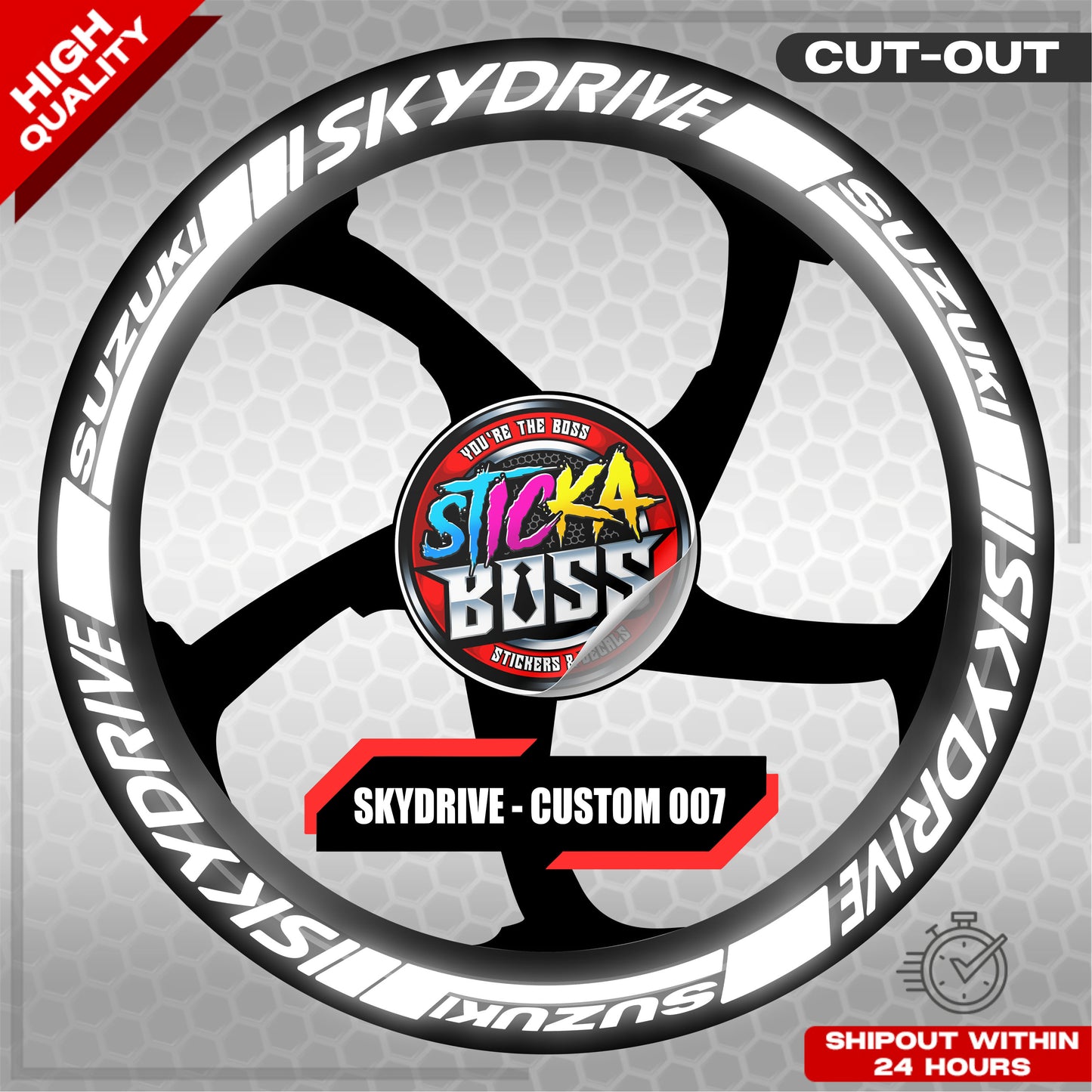 SKYDRIVE MAG STICKER SET ( 2 MAGS ) - CUSTOM 007 | VINYL WATERPROOF CUT-OUT DECALS