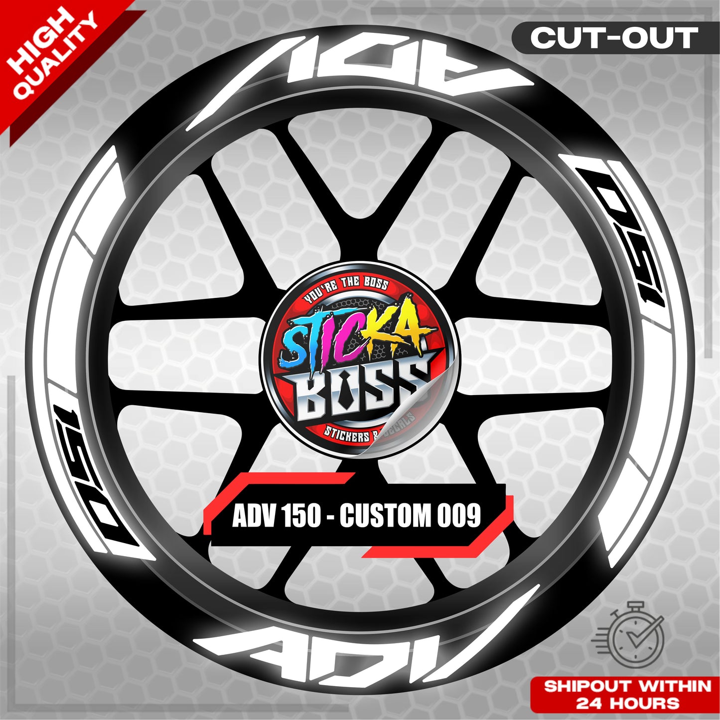 ADV 150 MAG STICKER SET ( 2 MAGS ) - CUSTOM 009 | VINYL WATERPROOF CUT-OUT DECALS